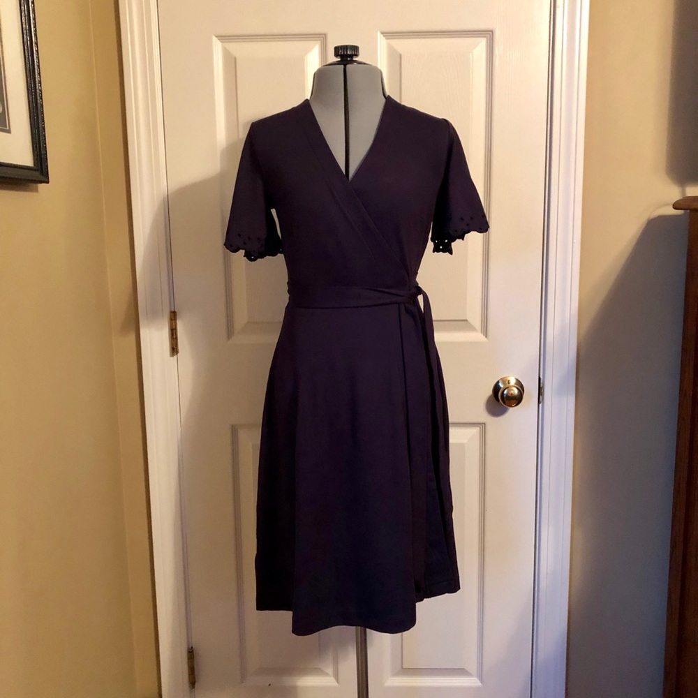 Ann Taylor Navy Wrap Dress, Size 0 Petite
